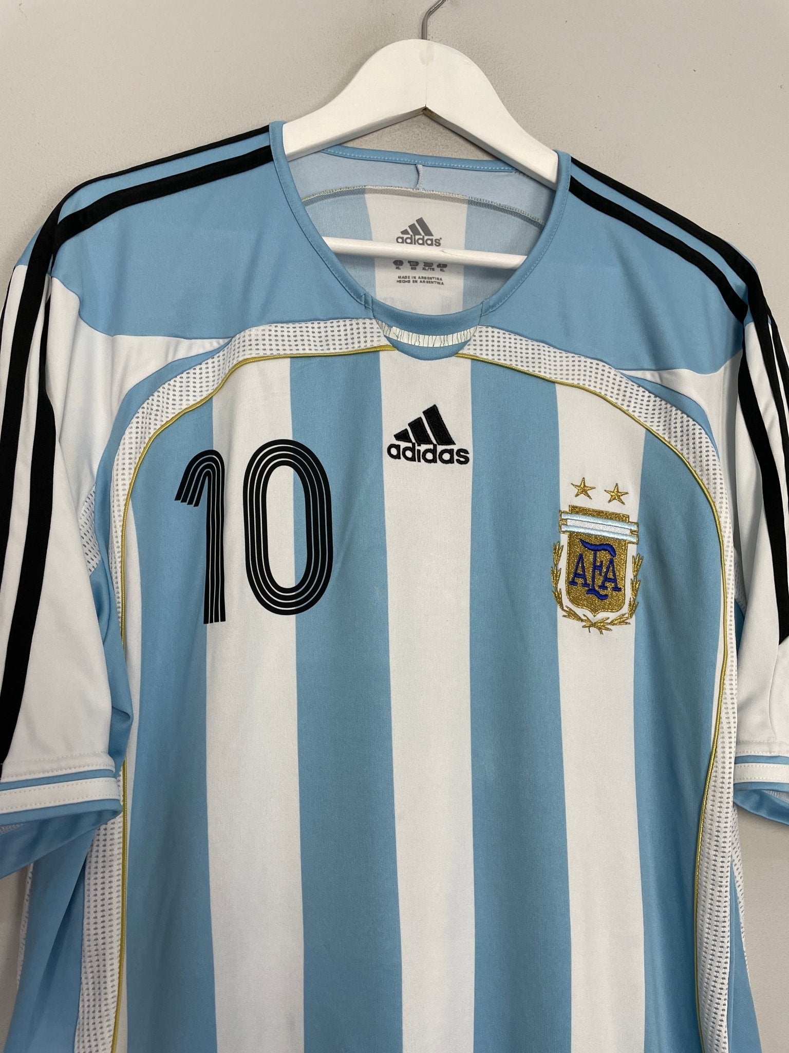 Shop 2006/08 ARGENTINA RIQUELME #10 HOME SHIRT (XL) ADIDAS, classic football shirts, vintage football shirts & retro soccer jerseys at Cult Kits