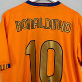 Shop 2006/08 BARCELONA RONALDINHO #10 AWAY SHIRT (XL) NIKE, classic football shirts, vintage football shirts & retro soccer jerseys at Cult Kits