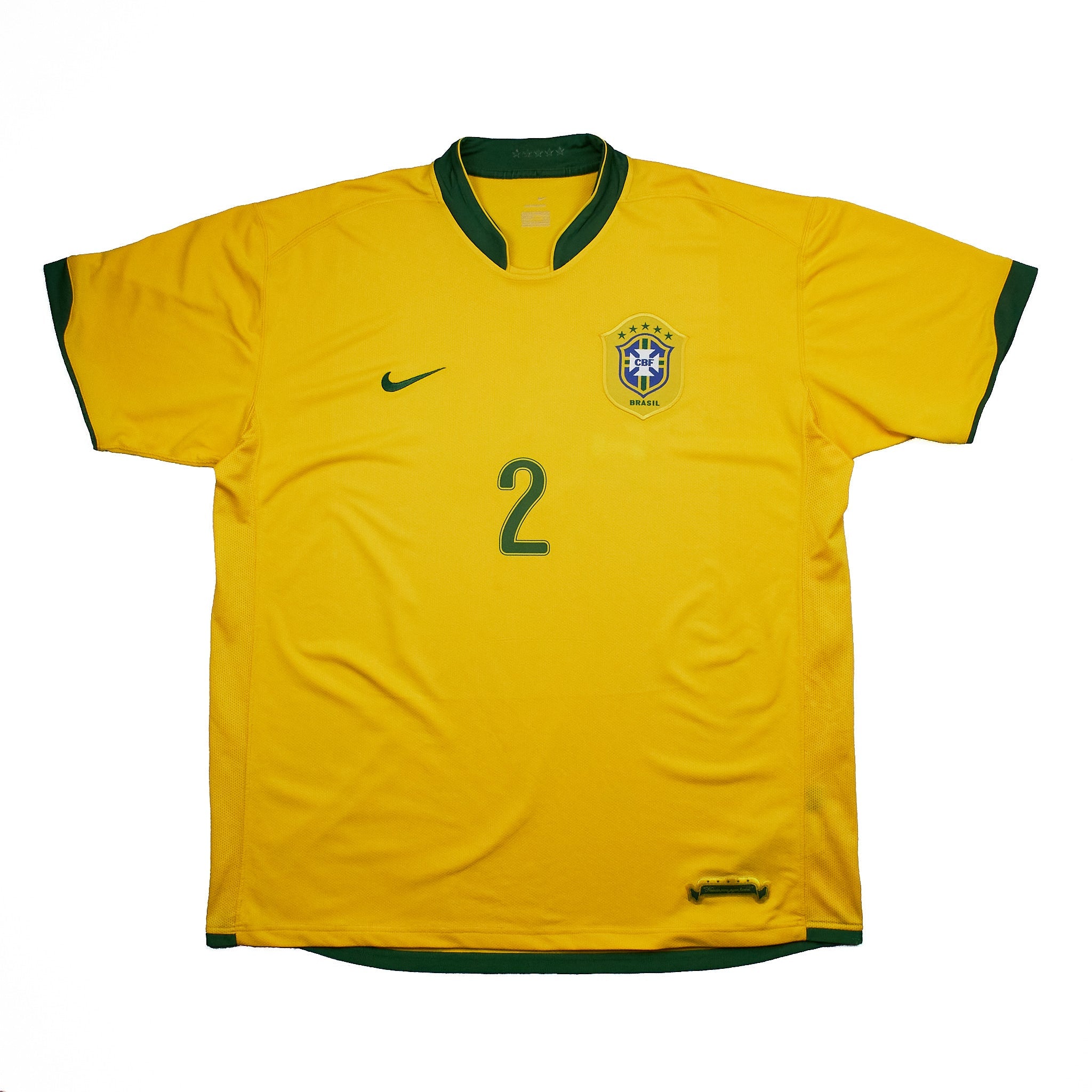 Buy 2006/08 Brazil Cafu 2 Home Shirt (XXL) Nike ~ Free worldwide shipping ~ Authentic Vintage Football Shirts from Cult Kits