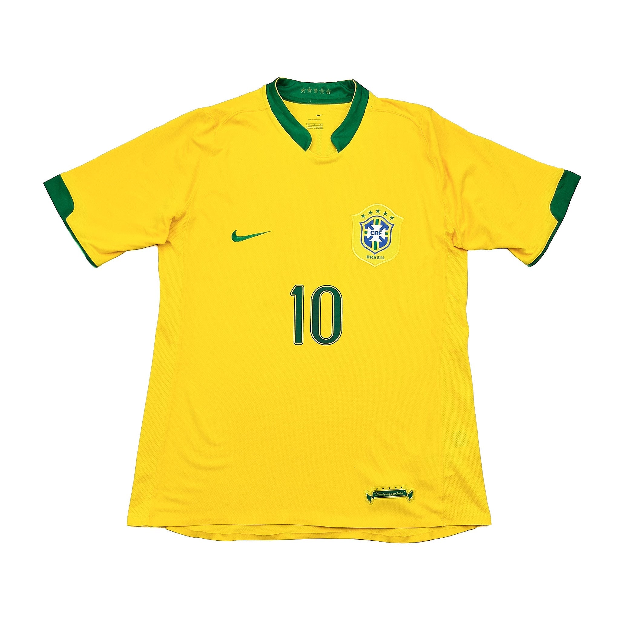 Buy 2006/08 Brazil Ronaldinho 10 Home Shirt (M) Nike ~ Free worldwide shipping ~ Authentic Vintage Football Shirts from Cult Kits