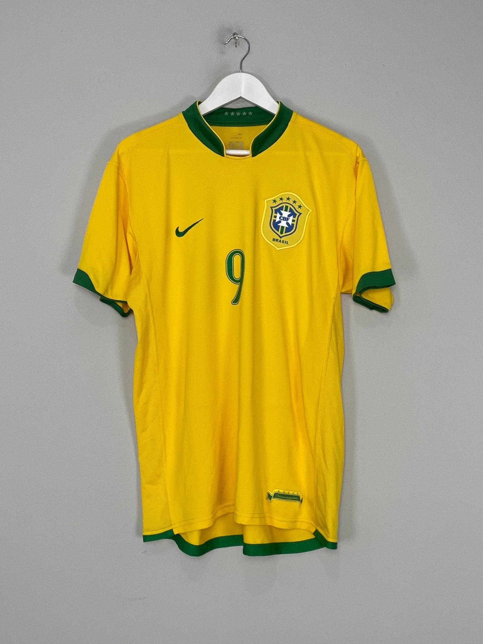Shop 2006/08 BRAZIL RONALDO #9 HOME SHIRT (L) NIKE, classic football shirts, vintage football shirts & retro soccer jerseys at Cult Kits
