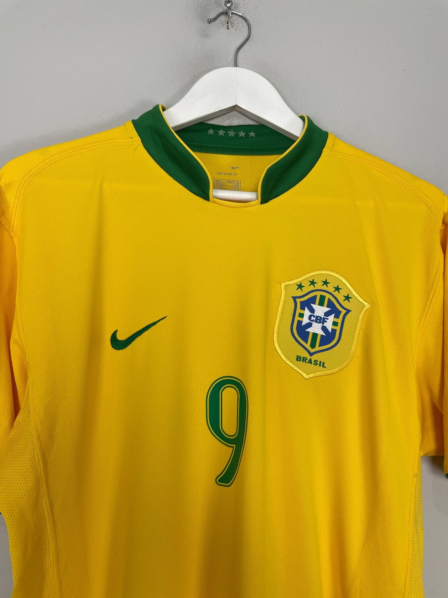 Shop 2006/08 BRAZIL RONALDO #9 HOME SHIRT (L) NIKE, classic football shirts, vintage football shirts & retro soccer jerseys at Cult Kits