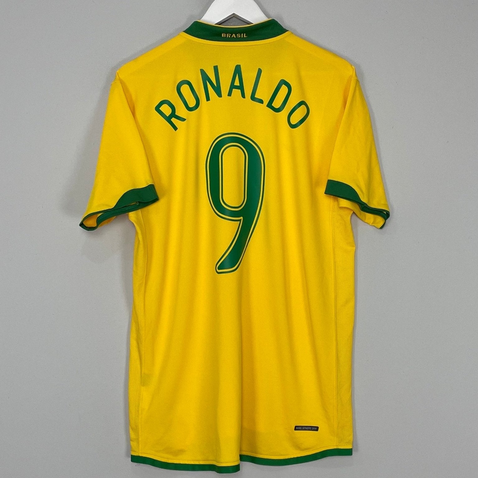 Shop 2006/08 BRAZIL RONALDO #9 HOME SHIRT (L) NIKE, classic football shirts, vintage football shirts & retro soccer jerseys at Cult Kits