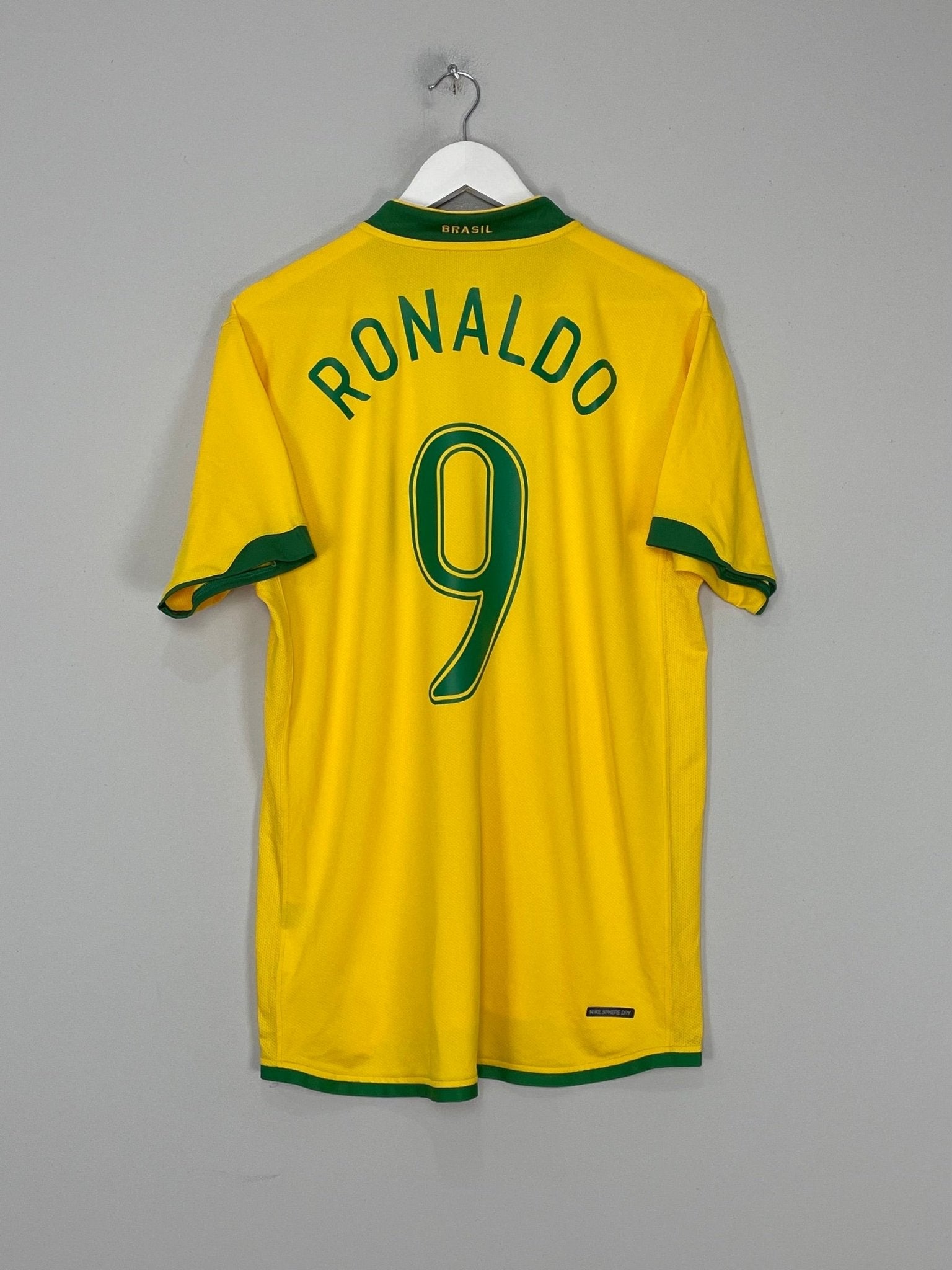 Shop 2006/08 BRAZIL RONALDO #9 HOME SHIRT (L) NIKE, classic football shirts, vintage football shirts & retro soccer jerseys at Cult Kits