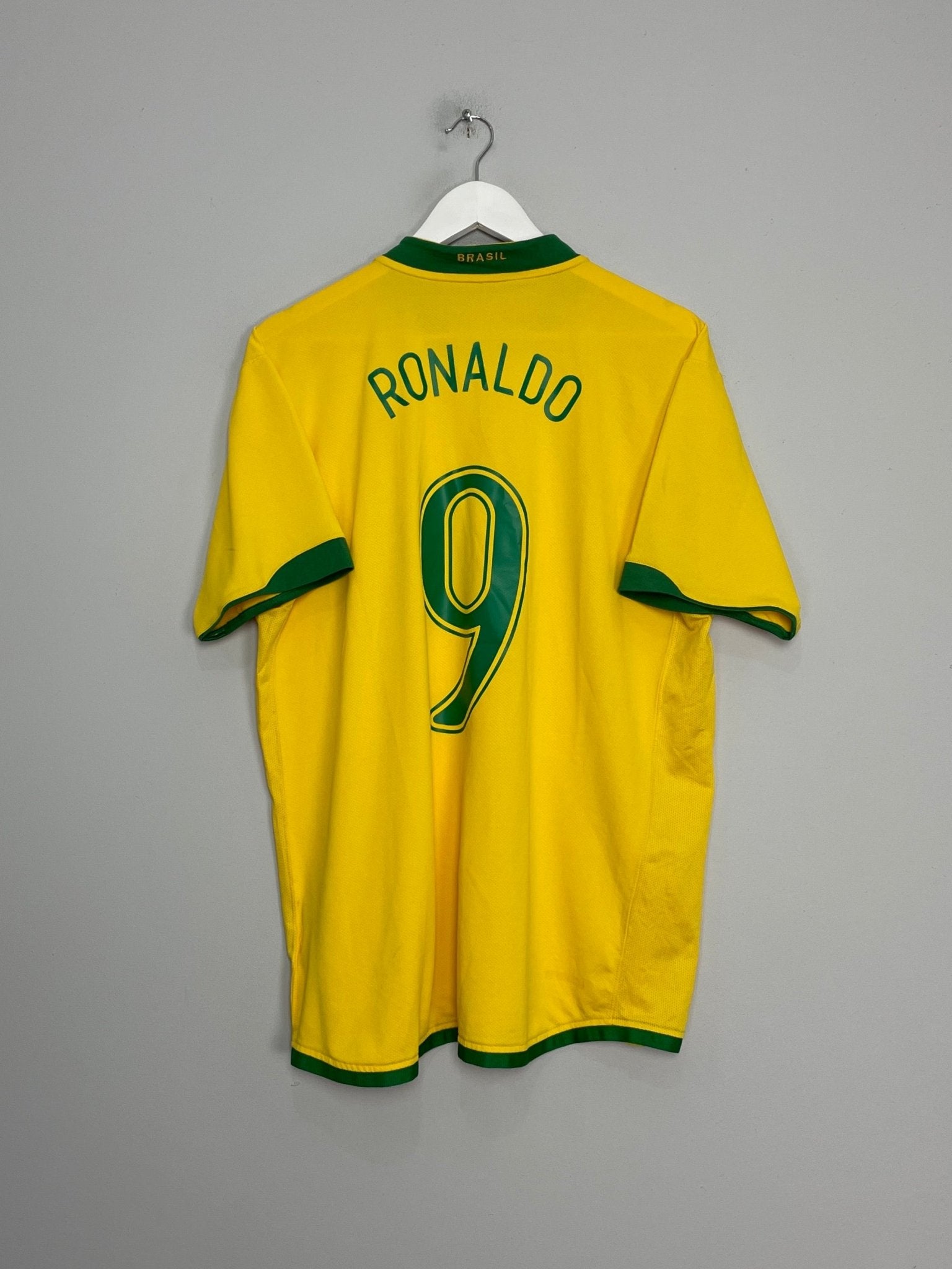 Shop 2006/08 BRAZIL RONALDO #9 HOME SHIRT (L) NIKE, classic football shirts, vintage football shirts & retro soccer jerseys at Cult Kits