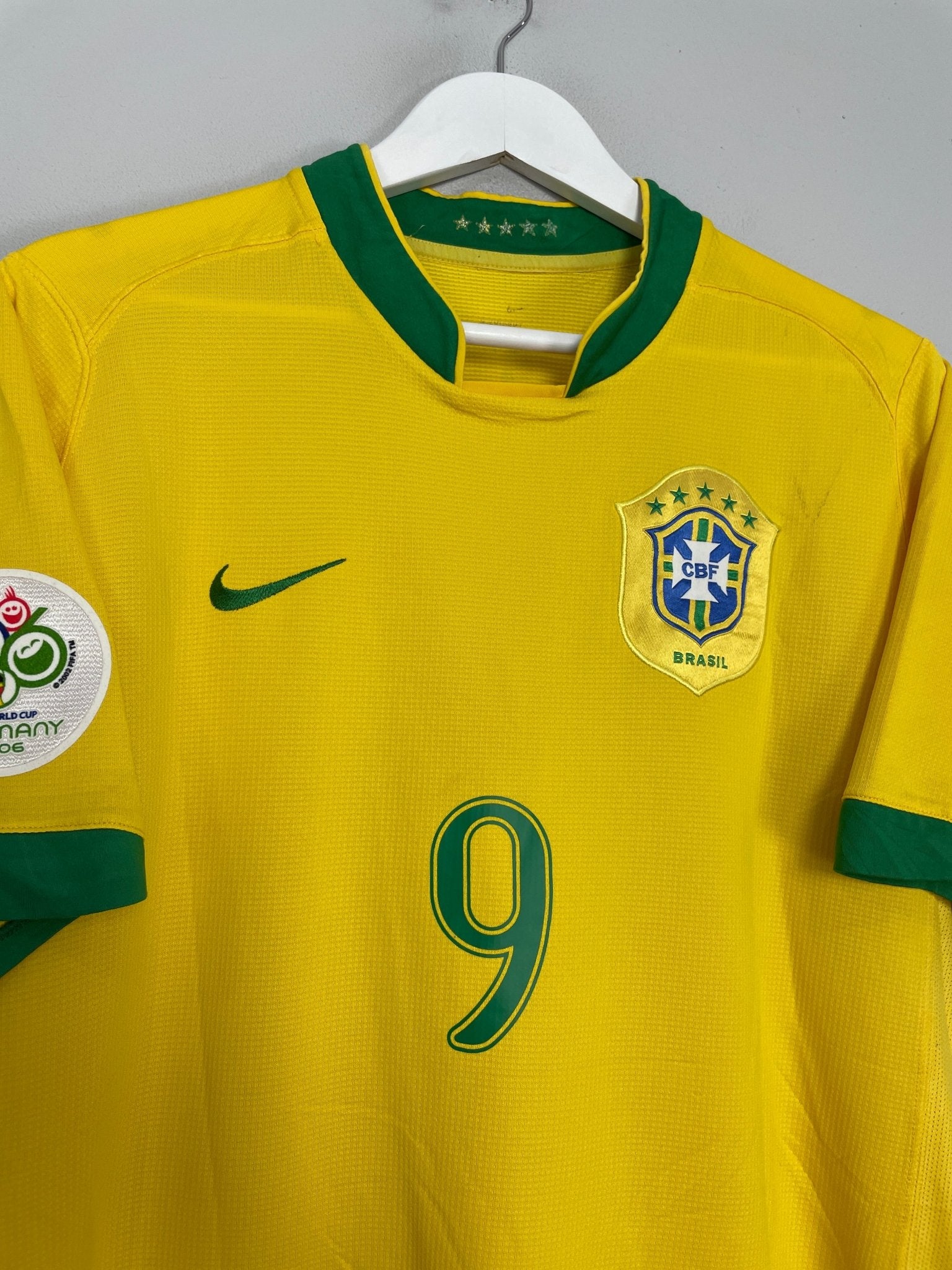 Shop 2006/08 BRAZIL RONALDO #9 HOME SHIRT (L) NIKE, classic football shirts, vintage football shirts & retro soccer jerseys at Cult Kits