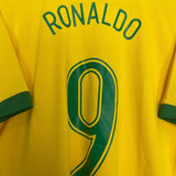 Shop 2006/08 BRAZIL RONALDO #9 HOME SHIRT (L) NIKE, classic football shirts, vintage football shirts & retro soccer jerseys at Cult Kits