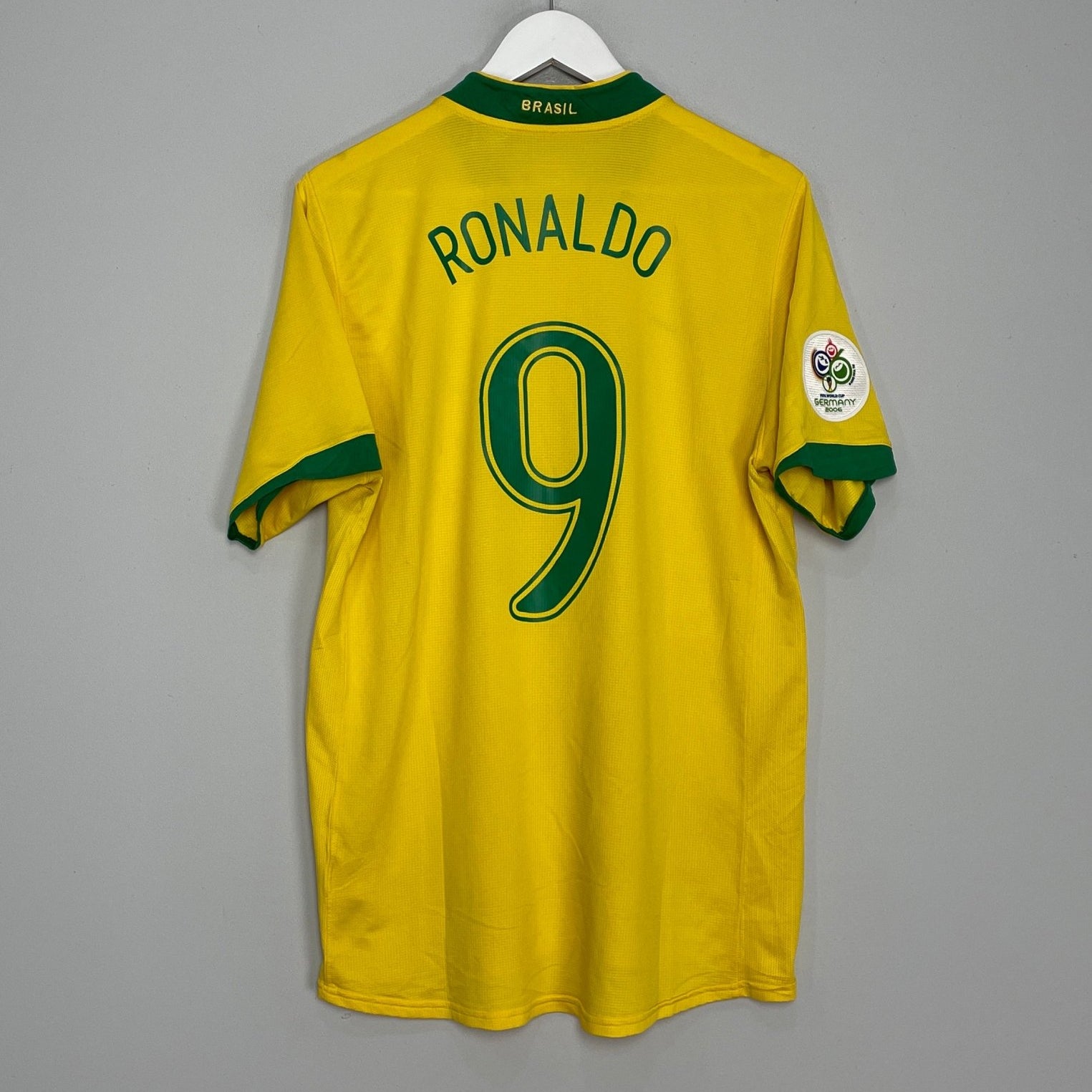 Shop 2006/08 BRAZIL RONALDO #9 HOME SHIRT (L) NIKE, classic football shirts, vintage football shirts & retro soccer jerseys at Cult Kits