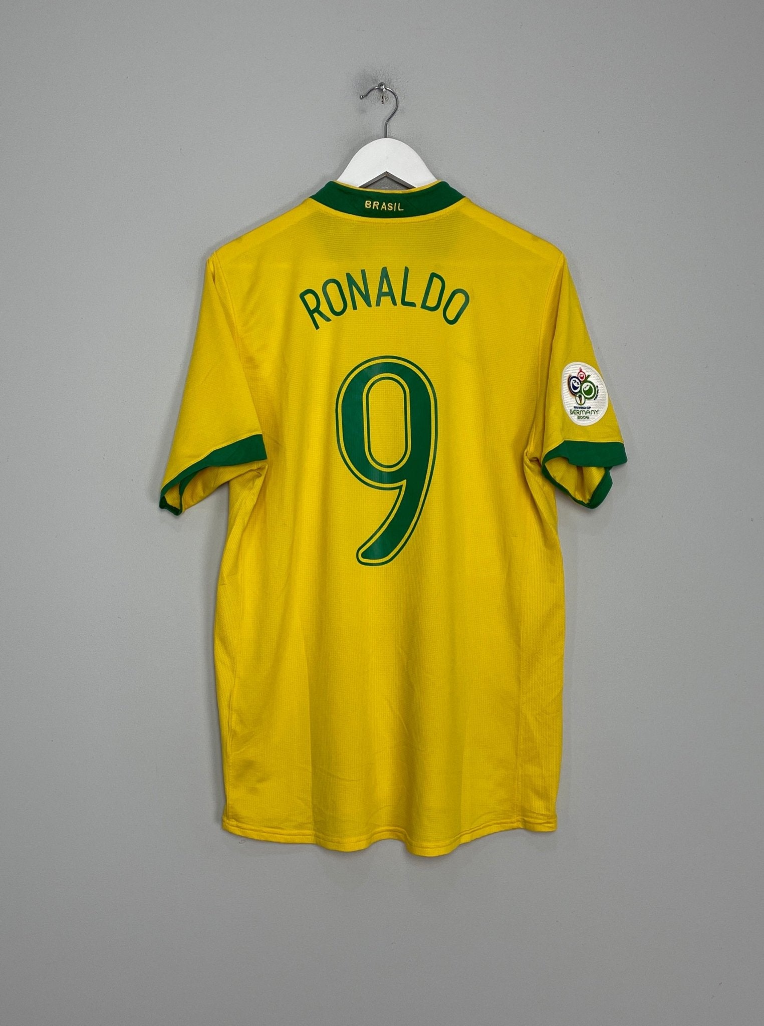 Shop 2006/08 BRAZIL RONALDO #9 HOME SHIRT (L) NIKE, classic football shirts, vintage football shirts & retro soccer jerseys at Cult Kits