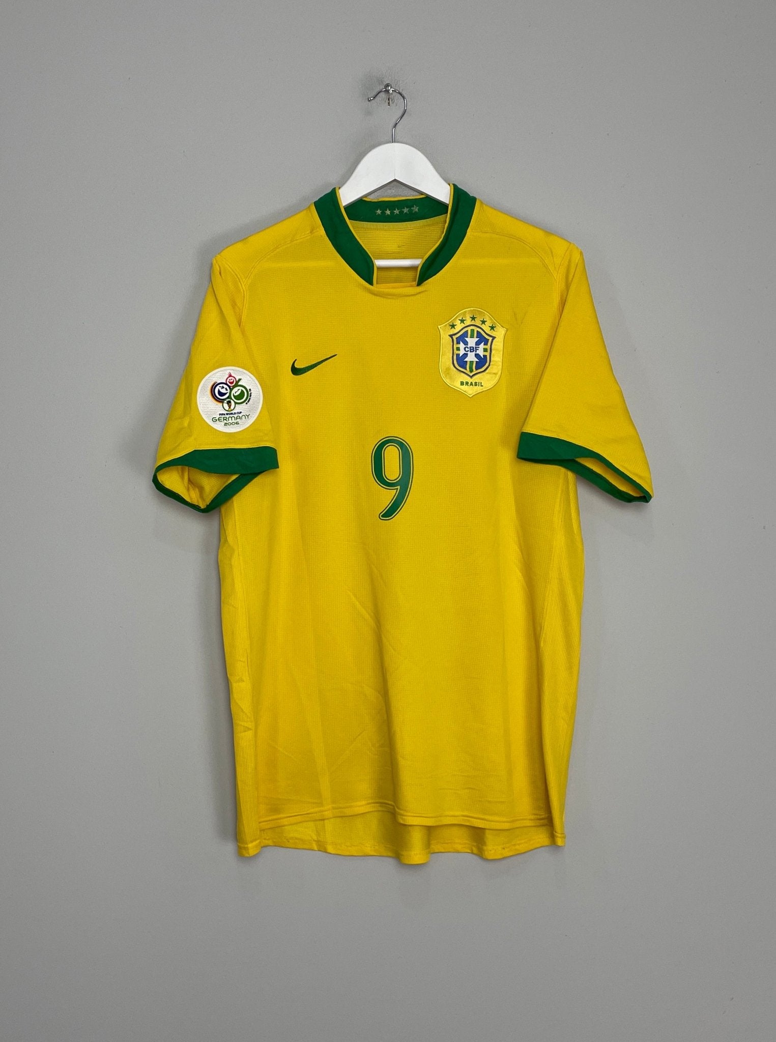Shop 2006/08 BRAZIL RONALDO #9 HOME SHIRT (L) NIKE, classic football shirts, vintage football shirts & retro soccer jerseys at Cult Kits