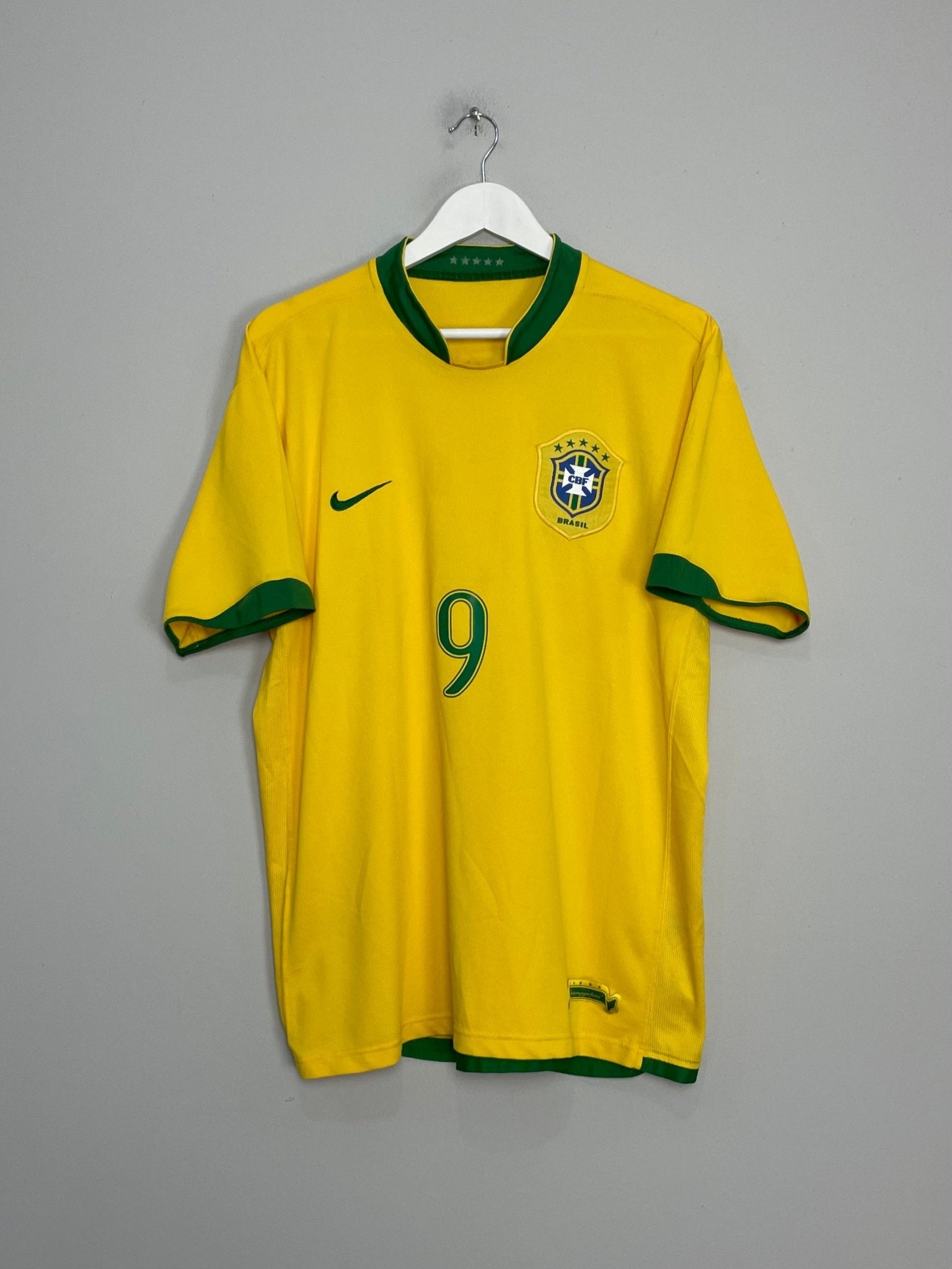 Shop 2006/08 BRAZIL RONALDO #9 HOME SHIRT (L) NIKE, classic football shirts, vintage football shirts & retro soccer jerseys at Cult Kits
