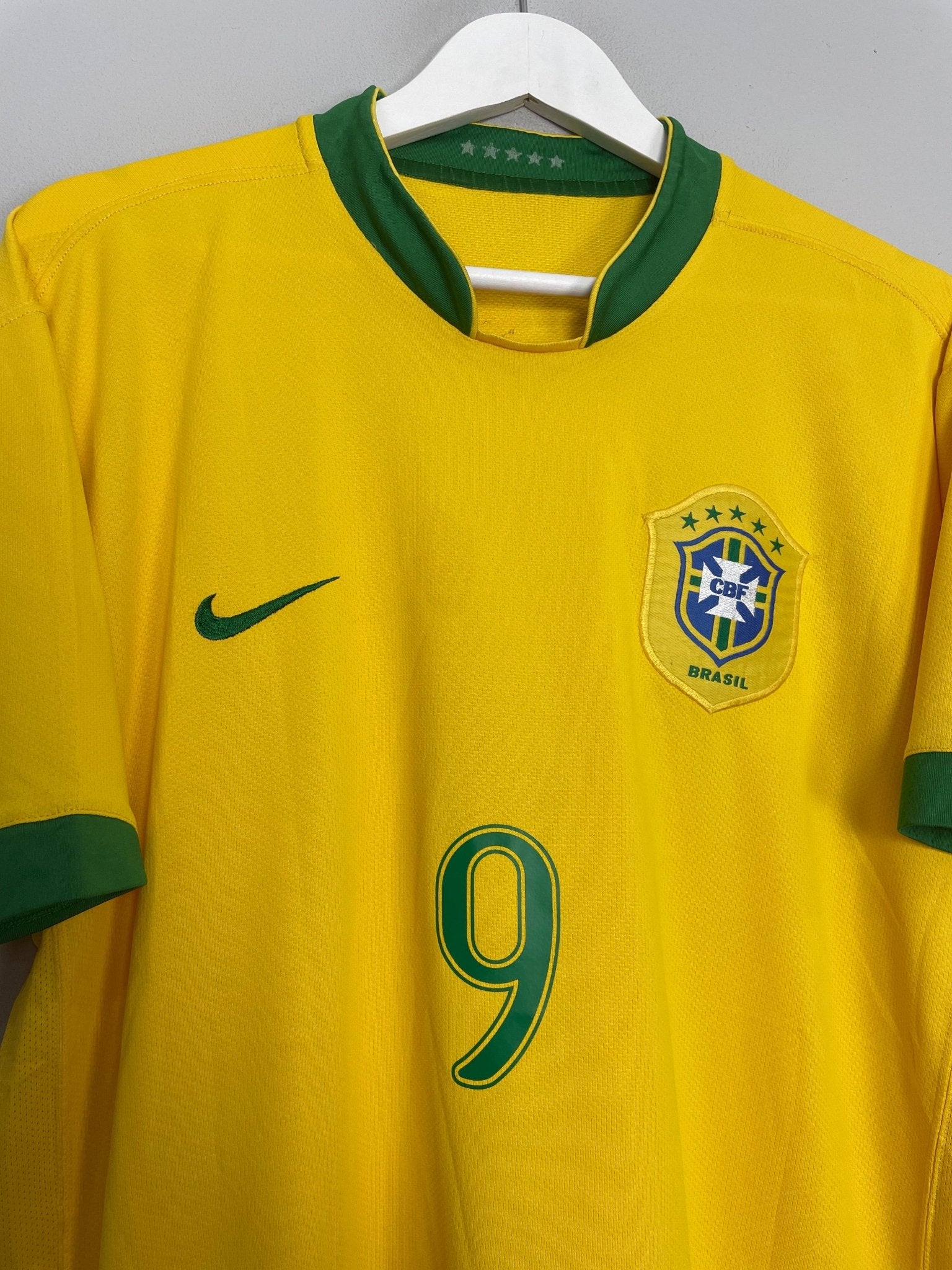 Shop 2006/08 BRAZIL RONALDO #9 HOME SHIRT (L) NIKE, classic football shirts, vintage football shirts & retro soccer jerseys at Cult Kits