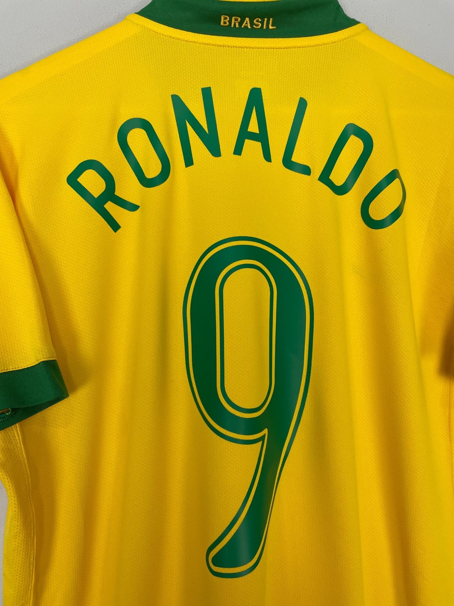 Shop 2006/08 BRAZIL RONALDO #9 HOME SHIRT (L) NIKE, classic football shirts, vintage football shirts & retro soccer jerseys at Cult Kits