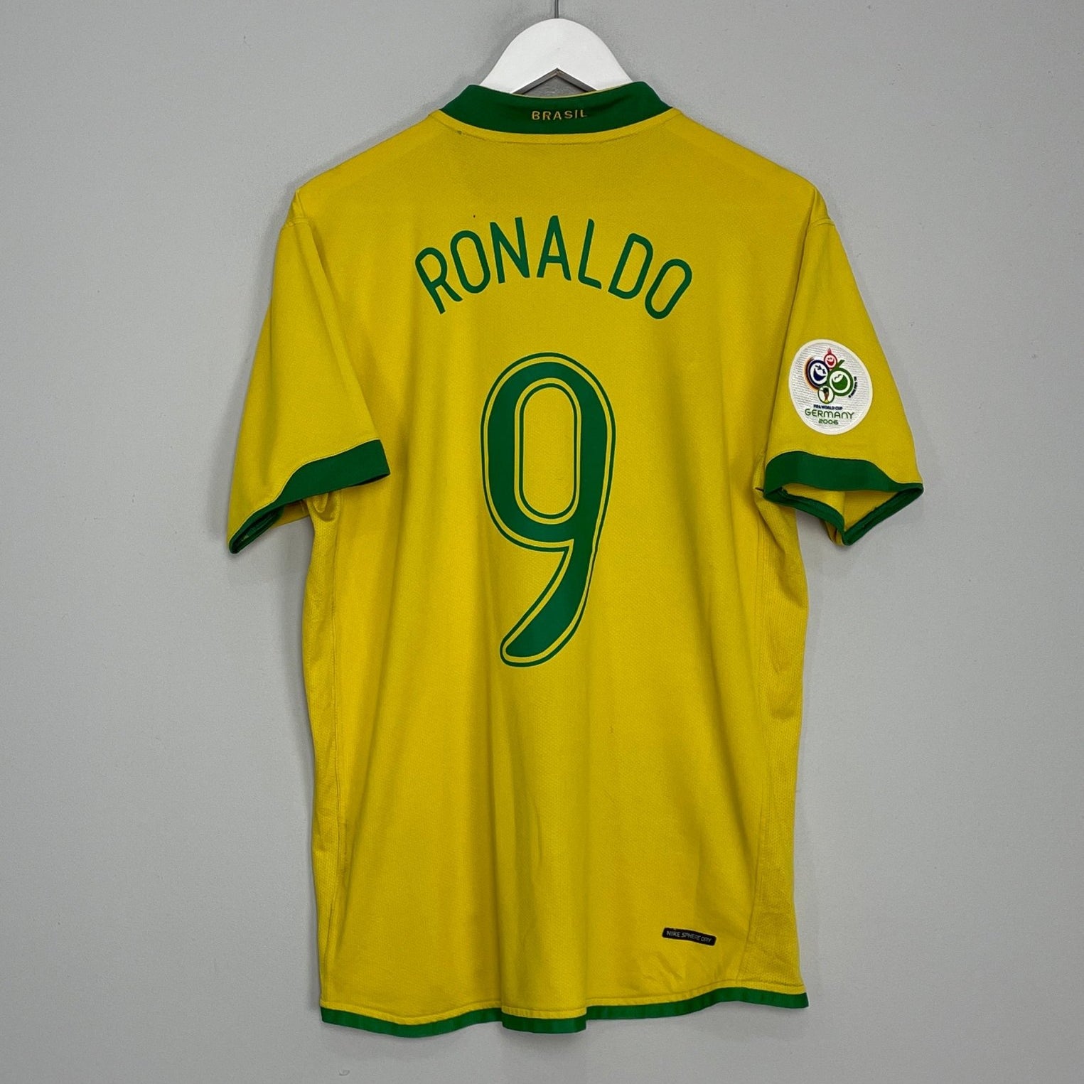 Shop 2006/08 BRAZIL RONALDO #9 HOME SHIRT (M) NIKE, classic football shirts, vintage football shirts & retro soccer jerseys at Cult Kits