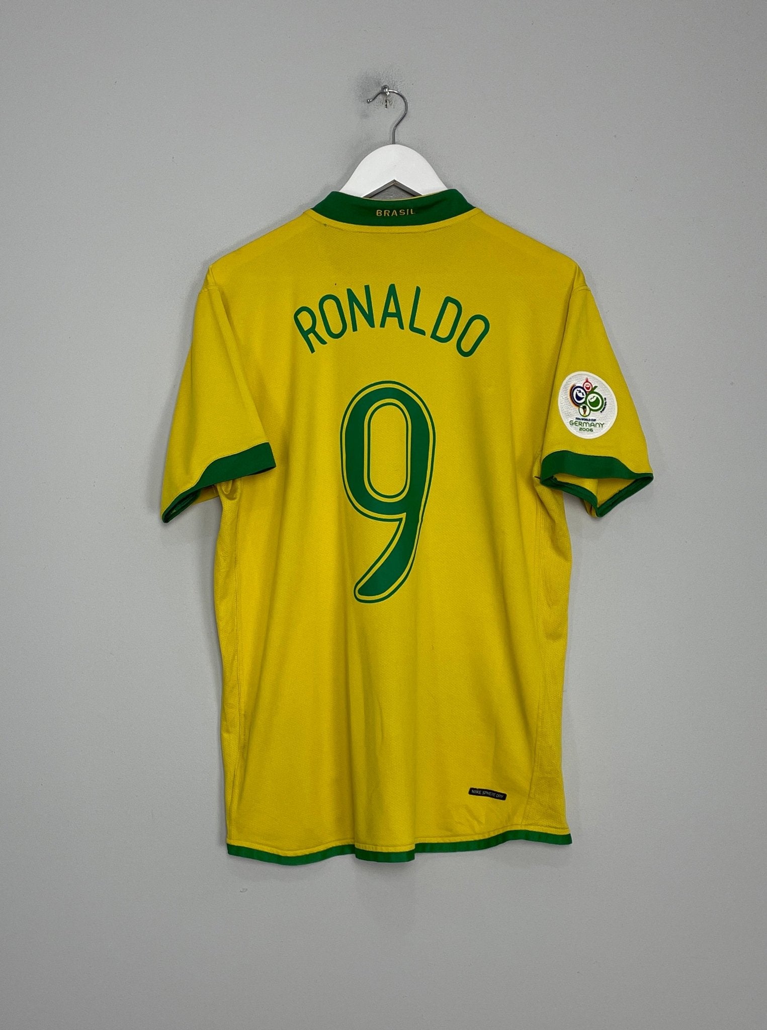 Shop 2006/08 BRAZIL RONALDO #9 HOME SHIRT (M) NIKE, classic football shirts, vintage football shirts & retro soccer jerseys at Cult Kits