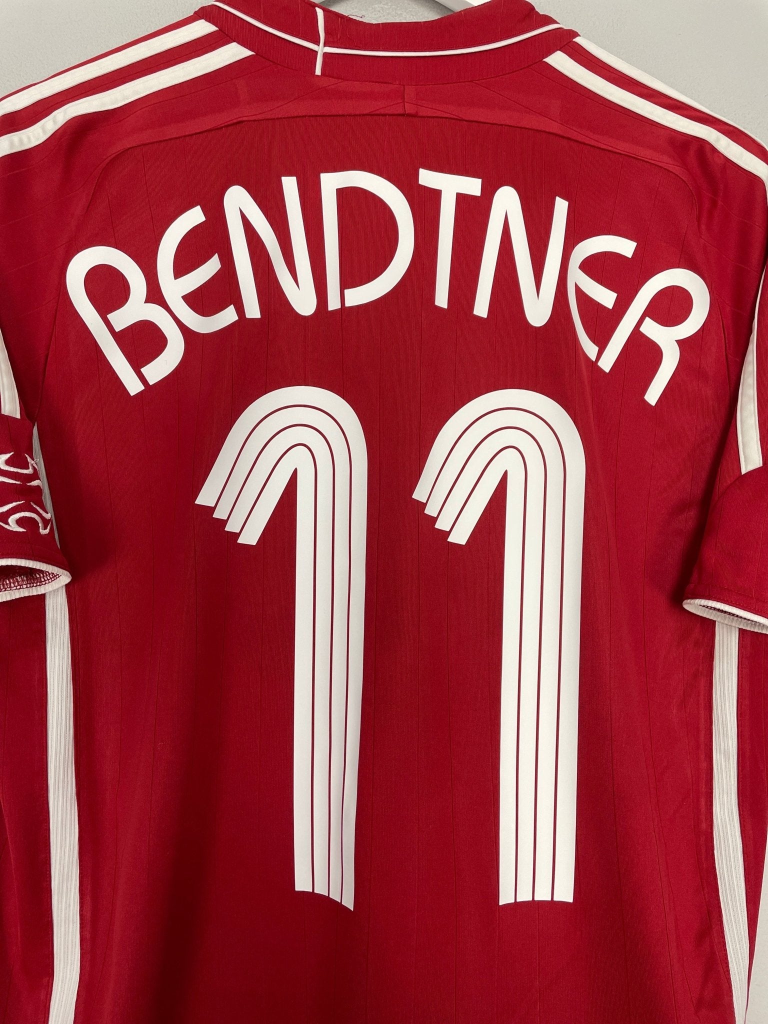 Shop 2006/08 DENMARK BENDTNER #11 HOME SHIRT (M) ADIDAS, classic football shirts, vintage football shirts & retro soccer jerseys at Cult Kits