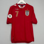 Shop 2006/08 ENGLAND BECKHAM #7 AWAY SHIRT (M) UMBRO, classic football shirts, vintage football shirts & retro soccer jerseys at Cult Kits