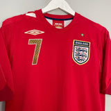 Shop 2006/08 ENGLAND BECKHAM #7 AWAY SHIRT (S) UMBRO, classic football shirts, vintage football shirts & retro soccer jerseys at Cult Kits