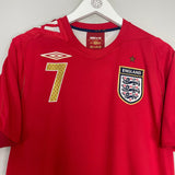 Shop 2006/08 ENGLAND BECKHAM #7 AWAY SHIRT (S) UMBRO, classic football shirts, vintage football shirts & retro soccer jerseys at Cult Kits