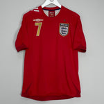 Shop 2006/08 ENGLAND BECKHAM #7 AWAY SHIRT (S) UMBRO, classic football shirts, vintage football shirts & retro soccer jerseys at Cult Kits