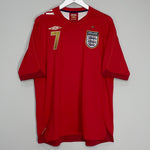 Shop 2006/08 ENGLAND BECKHAM #7 AWAY SHIRT (XL) UMBRO, classic football shirts, vintage football shirts & retro soccer jerseys at Cult Kits