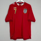 Shop 2006/08 ENGLAND BECKHAM #7 AWAY SHIRT (XL) UMBRO, classic football shirts, vintage football shirts & retro soccer jerseys at Cult Kits