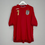 Shop 2006/08 ENGLAND BECKHAM #7 AWAY SHIRT (XXXL) UMBRO, classic football shirts, vintage football shirts & retro soccer jerseys at Cult Kits