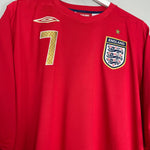Shop 2006/08 ENGLAND BECKHAM #7 AWAY SHIRT (XXXL) UMBRO, classic football shirts, vintage football shirts & retro soccer jerseys at Cult Kits