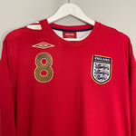 Shop 2006/08 ENGLAND LAMPARD #8 L/S AWAY SHIRT (L) UMBRO, classic football shirts, vintage football shirts & retro soccer jerseys at Cult Kits