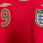 Shop 2006/08 ENGLAND ROONEY #9 AWAY SHIRT (XL) UMBRO, classic football shirts, vintage football shirts & retro soccer jerseys at Cult Kits