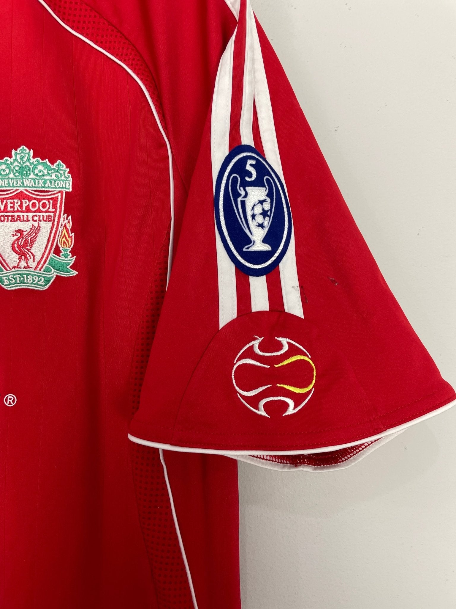 2006/08 LIVERPOOL GERRARD #8 C/L FINAL HOME SHIRT (XL) ADIDAS
