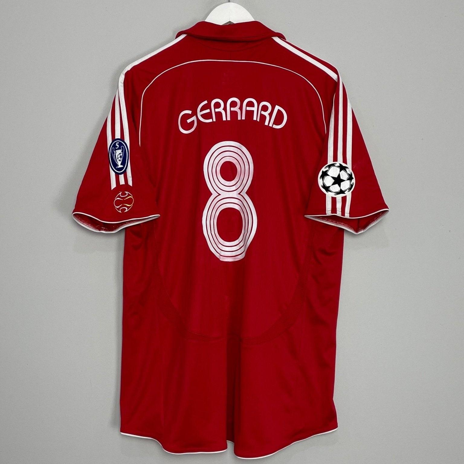 Shop 2006/08 LIVERPOOL GERRARD #8 C/L FINAL HOME SHIRT (XL) ADIDAS, classic football shirts, vintage football shirts & retro soccer jerseys at Cult Kits
