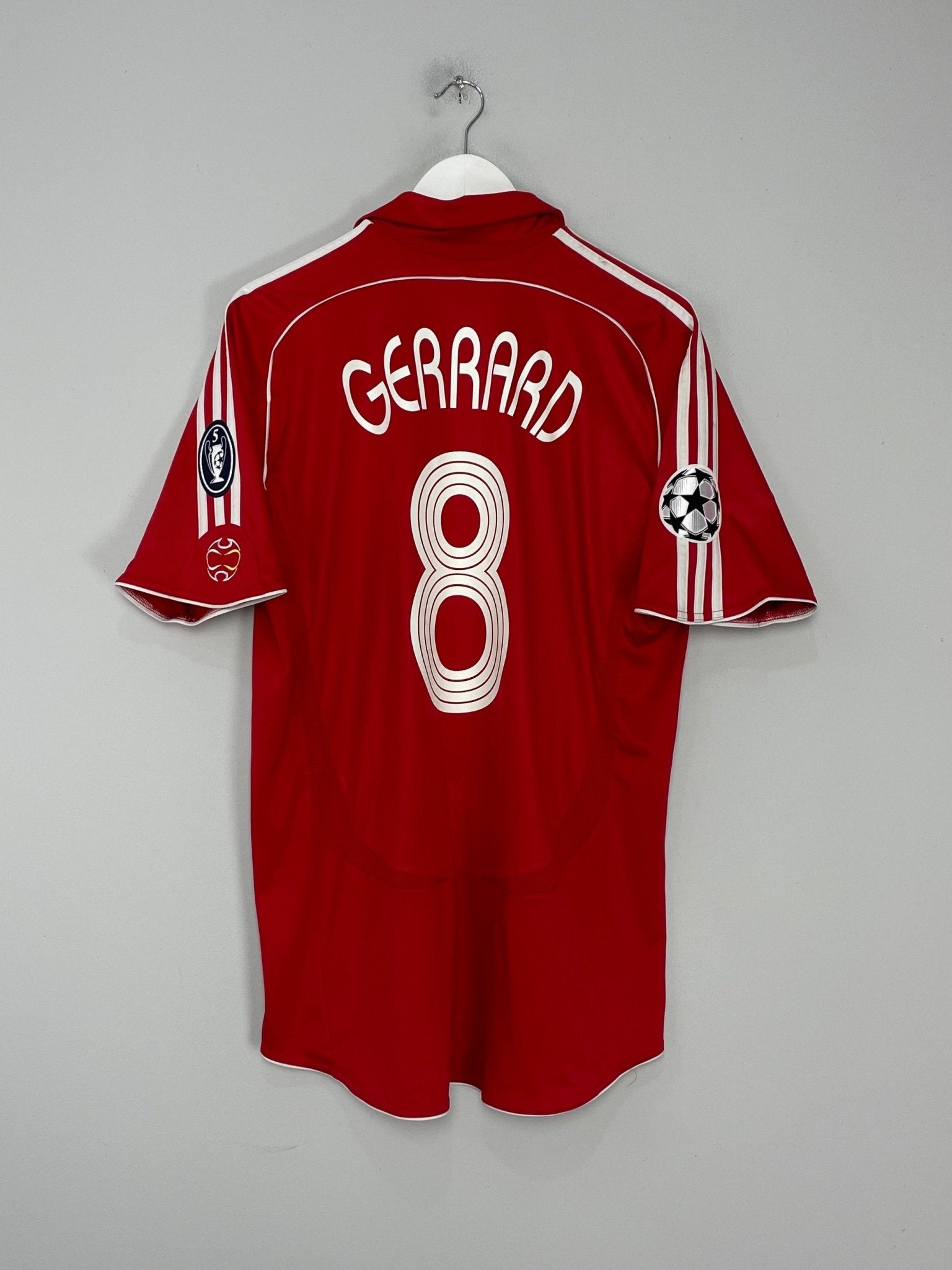 Shop 2006/08 LIVERPOOL GERRARD #8 *PLAYER ISSUE* C/L HOME SHIRT (L) ADIDAS, classic football shirts, vintage football shirts & retro soccer jerseys at Cult Kits