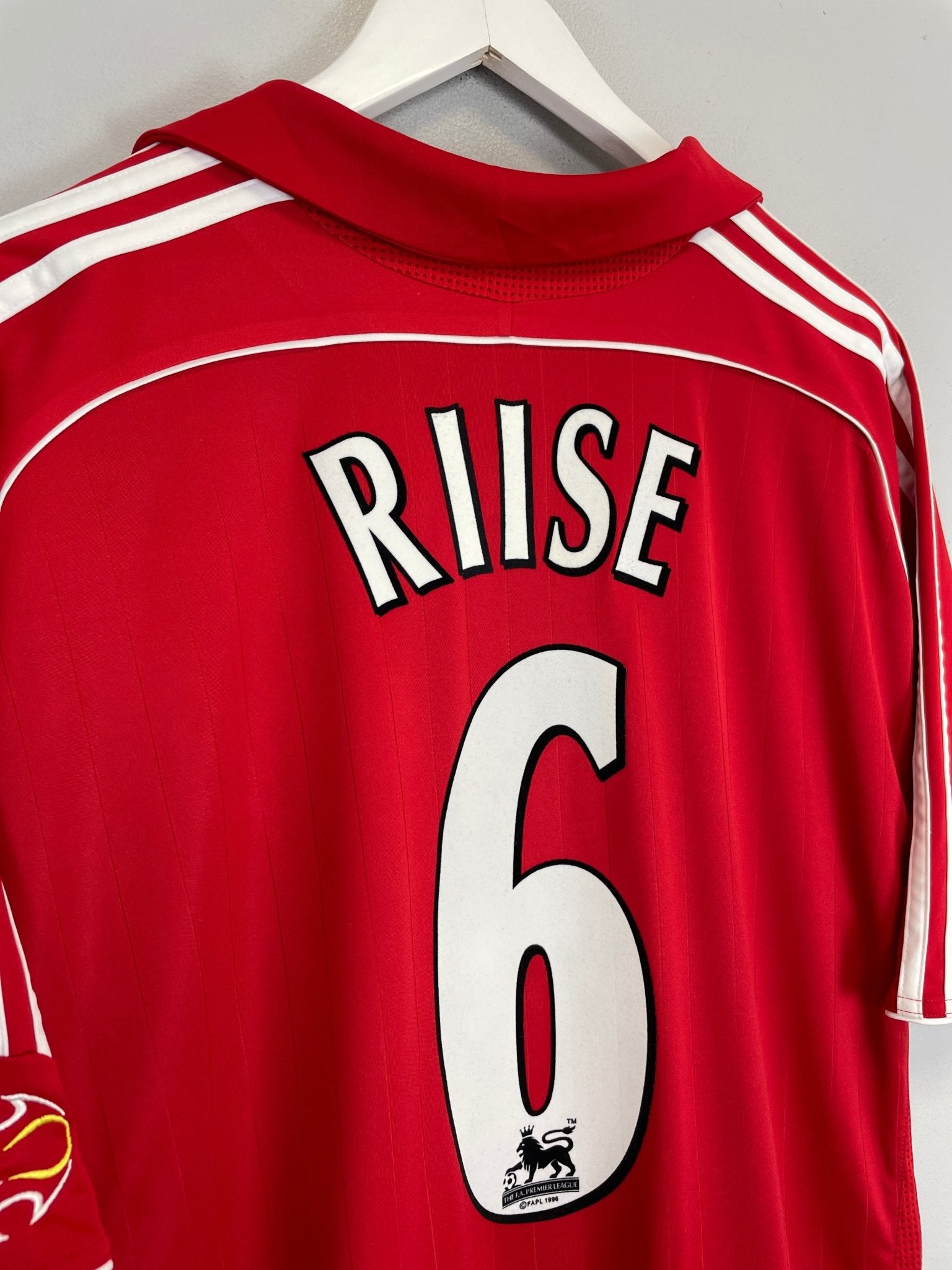 Shop 2006/08 LIVERPOOL RIISE #6 HOME SHIRT (XL) ADIDAS, classic football shirts, vintage football shirts & retro soccer jerseys at Cult Kits