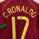Shop 2006/08 PORTUGAL C.RONALDO #17 HOME SHIRT (M) NIKE, classic football shirts, vintage football shirts & retro soccer jerseys at Cult Kits