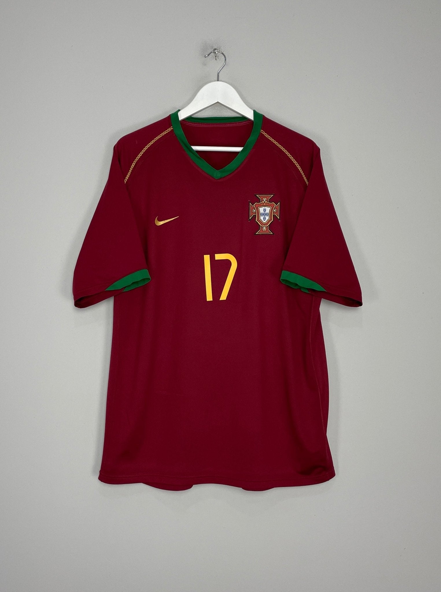 Shop 2006/08 PORTUGAL C.RONALDO #17 HOME SHIRT (XL) NIKE, classic football shirts, vintage football shirts & retro soccer jerseys at Cult Kits