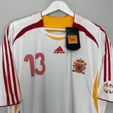 Shop 2006/08 SPAIN A.INIESTA #13 *BNWT* AWAY SHIRT (XL) ADIDAS, classic football shirts, vintage football shirts & retro soccer jerseys at Cult Kits