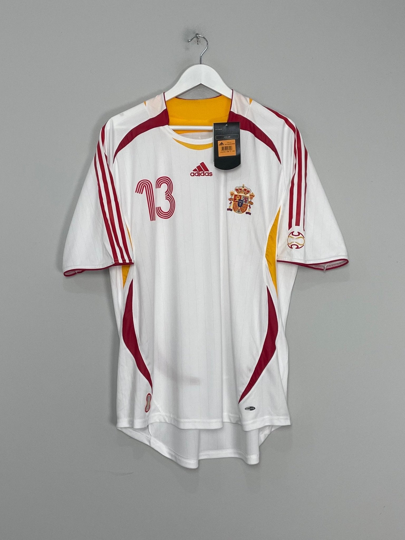 Shop 2006/08 SPAIN A.INIESTA #13 *BNWT* AWAY SHIRT (XL) ADIDAS, classic football shirts, vintage football shirts & retro soccer jerseys at Cult Kits