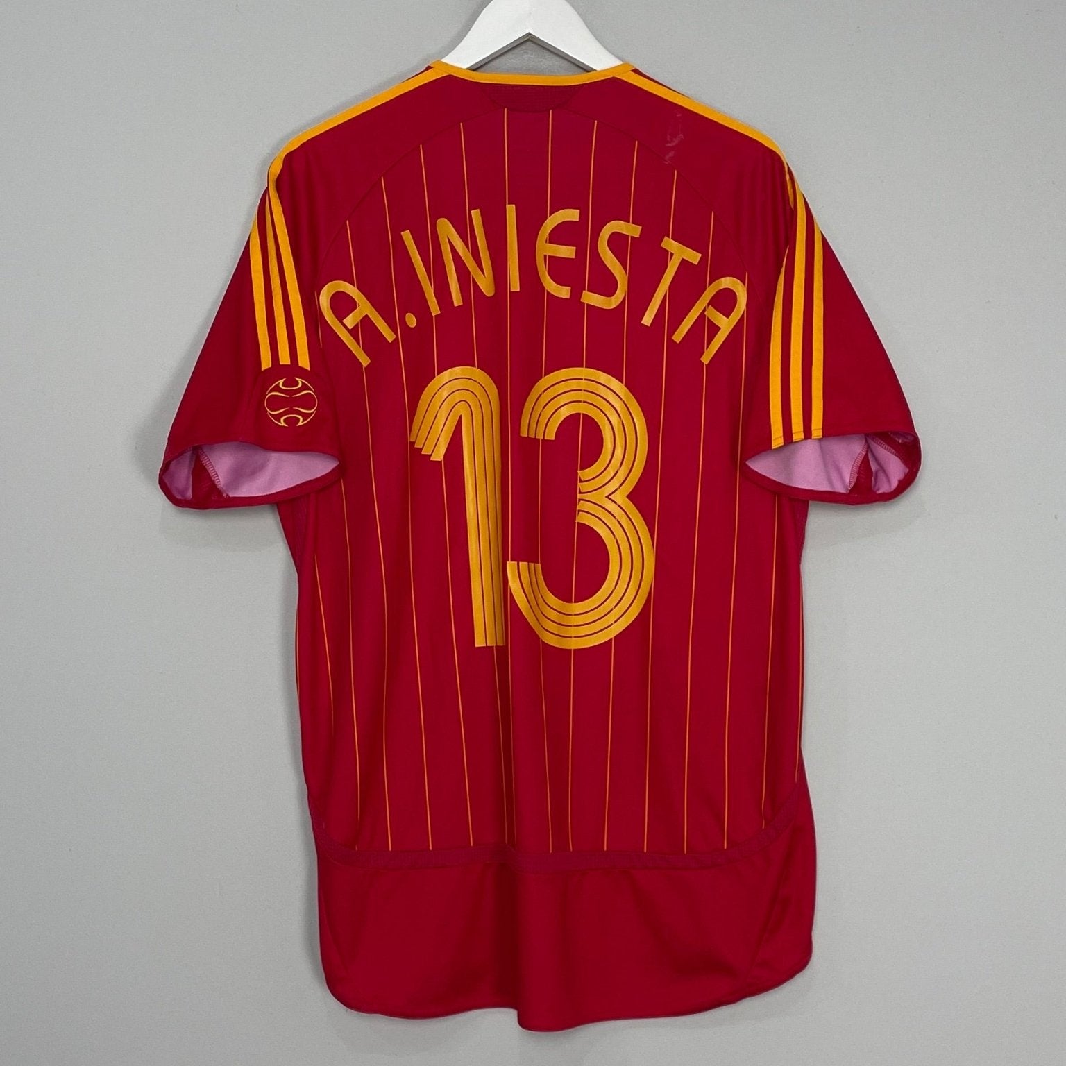 Shop 2006/08 SPAIN A.INIESTA #13 HOME SHIRT (L) ADIDAS, classic football shirts, vintage football shirts & retro soccer jerseys at Cult Kits