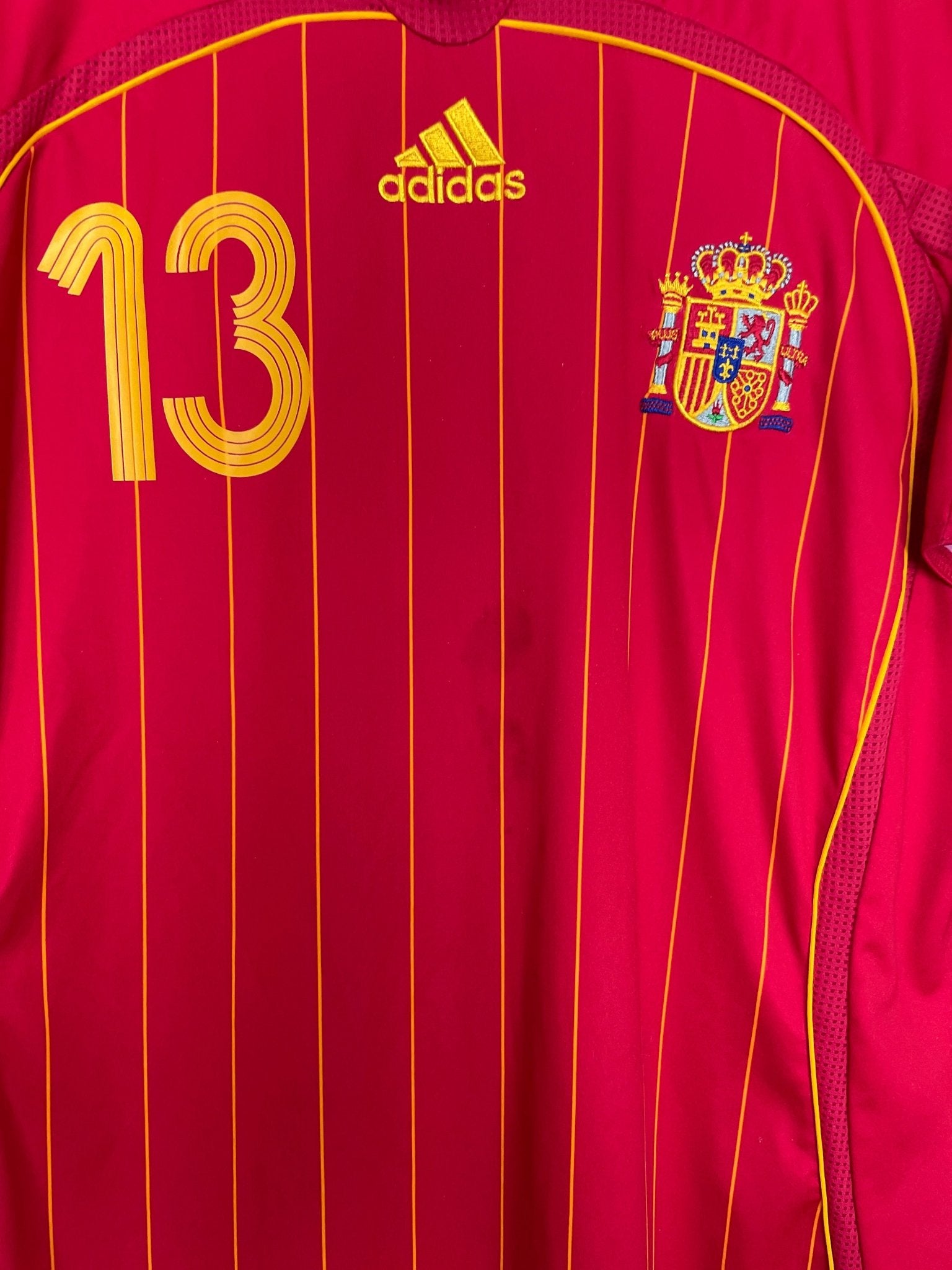 Shop 2006/08 SPAIN A.INIESTA #13 HOME SHIRT (L) ADIDAS, classic football shirts, vintage football shirts & retro soccer jerseys at Cult Kits