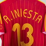Shop 2006/08 SPAIN A.INIESTA #13 HOME SHIRT (L) ADIDAS, classic football shirts, vintage football shirts & retro soccer jerseys at Cult Kits