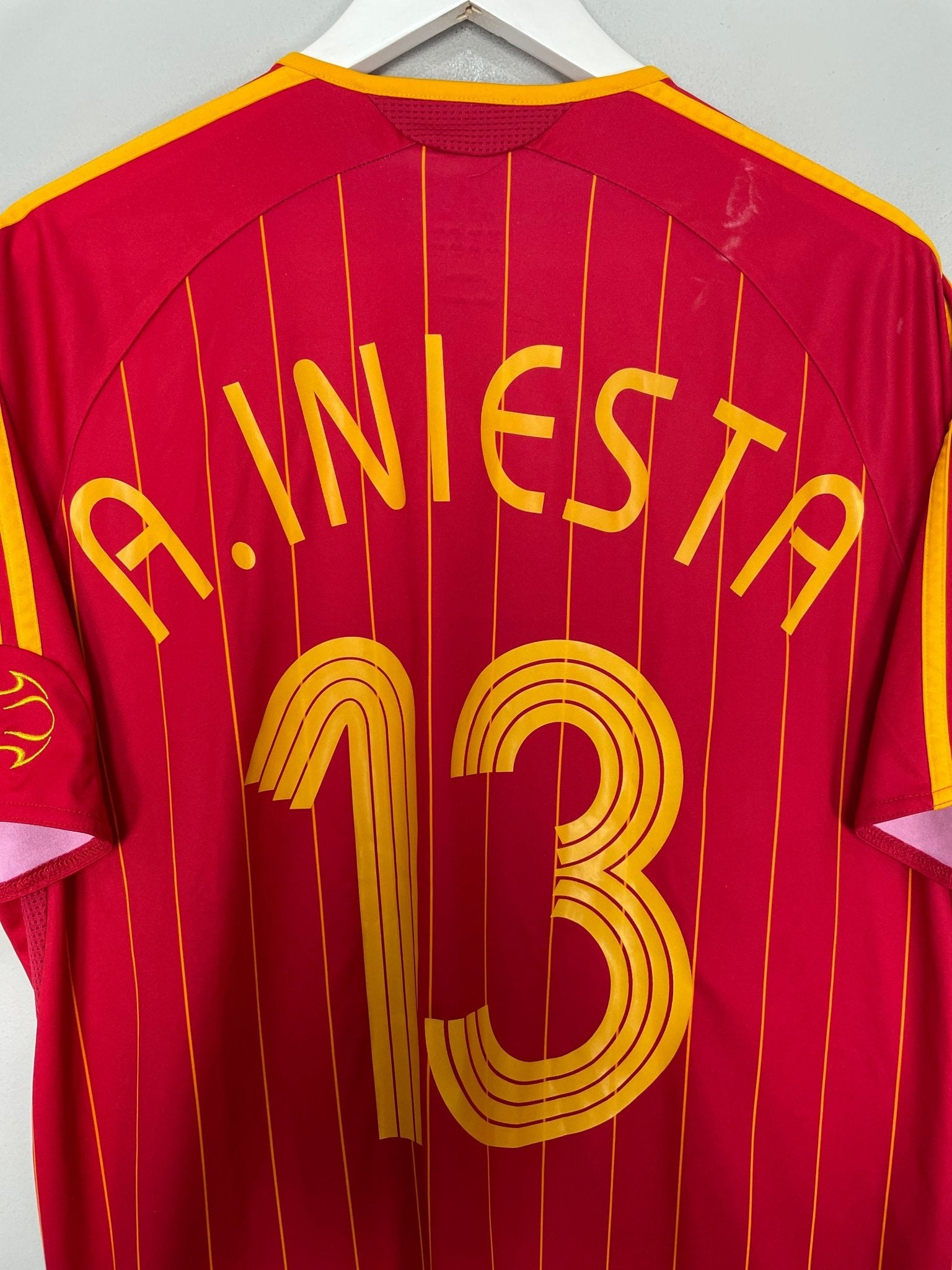 Shop 2006/08 SPAIN A.INIESTA #13 HOME SHIRT (L) ADIDAS, classic football shirts, vintage football shirts & retro soccer jerseys at Cult Kits