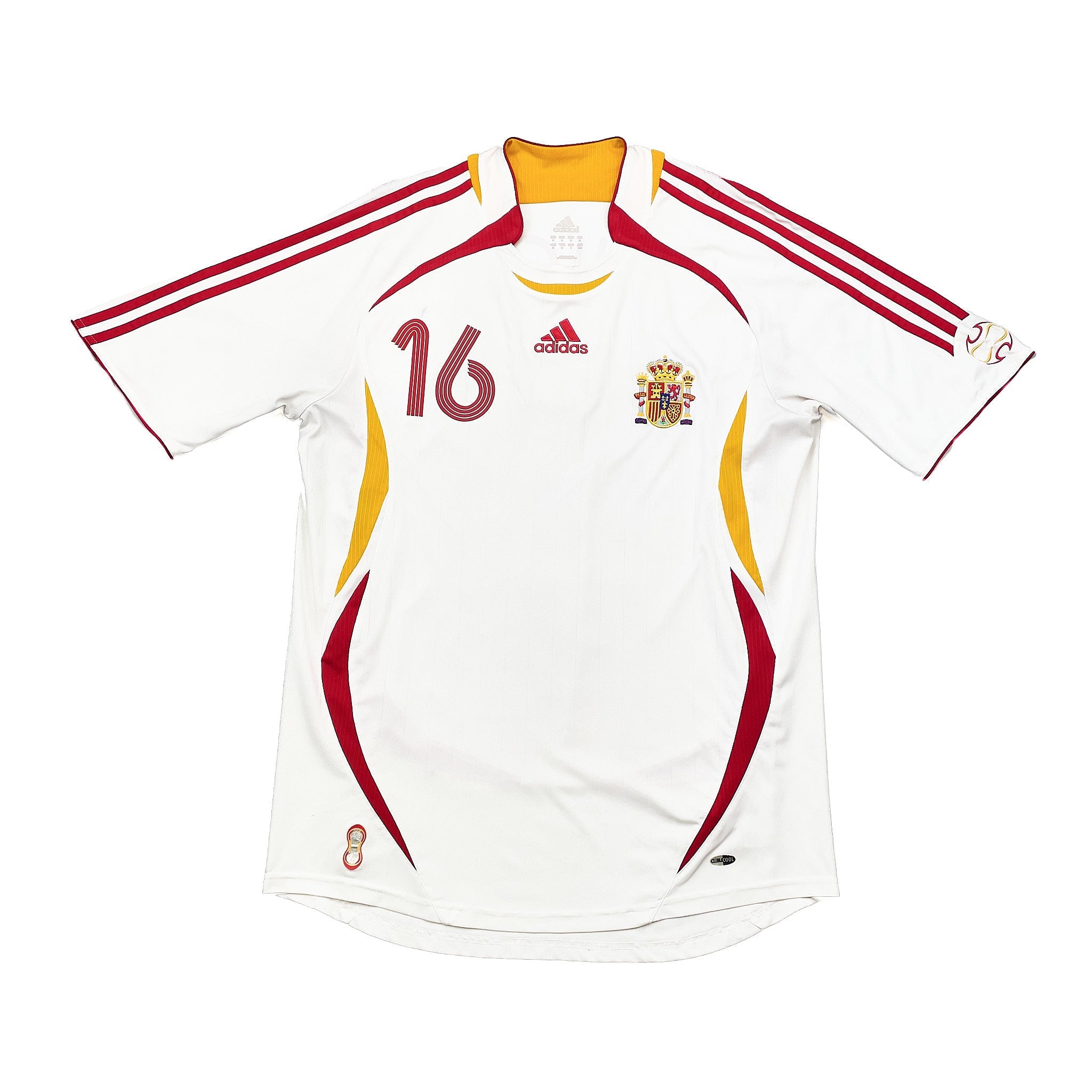 Buy 2006/08 Spain A.Iniesta 16 Away Shirt (M) Adidas ~ Free worldwide shipping ~ Authentic Vintage Football Shirts from Cult Kits