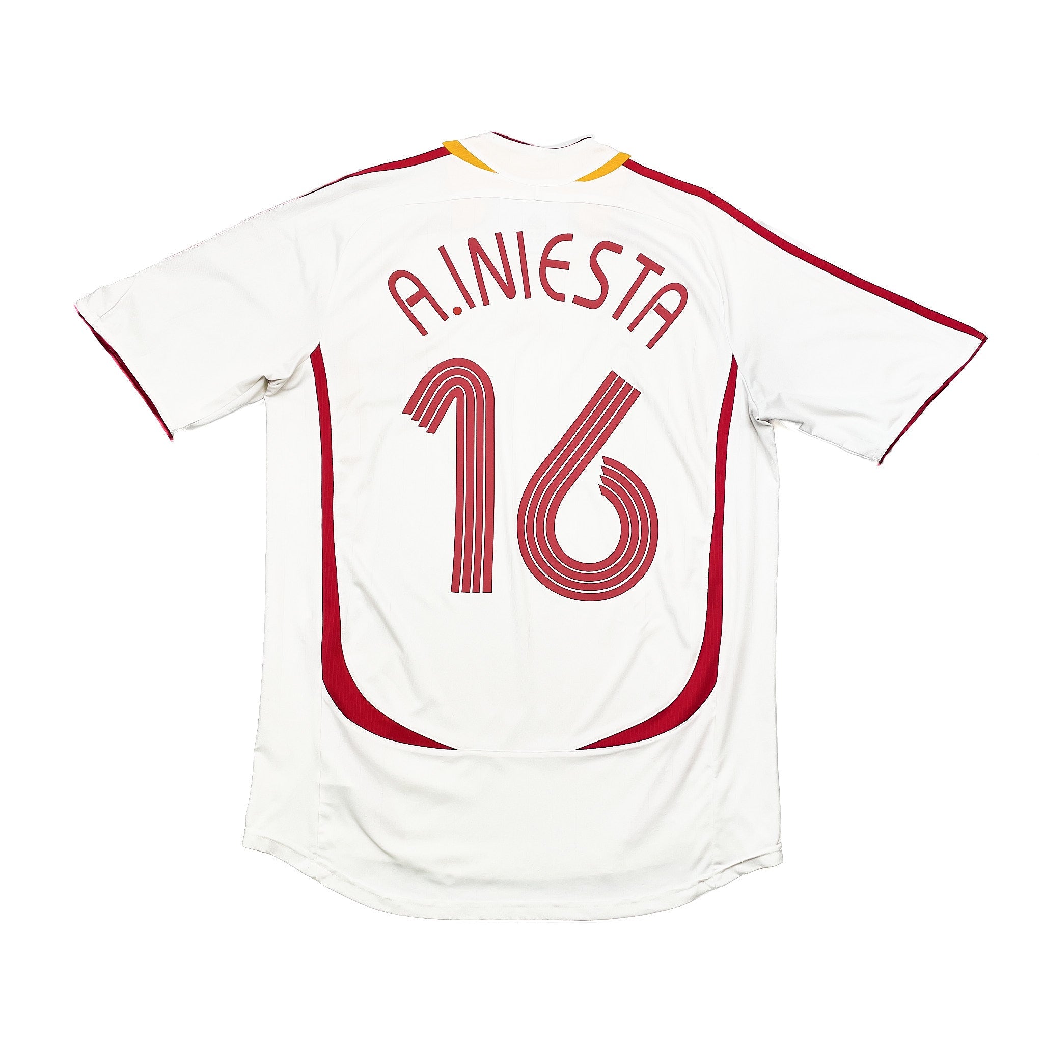 Buy 2006/08 Spain A.Iniesta 16 Away Shirt (M) Adidas ~ Free worldwide shipping ~ Authentic Vintage Football Shirts from Cult Kits