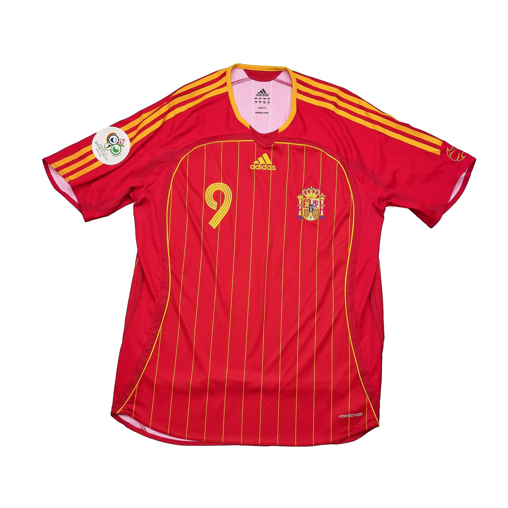 Buy 2006/08 Spain F.Torres 9 Home Shirt (L) Adidas ~ Free worldwide shipping ~ Authentic Vintage Football Shirts from Cult Kits