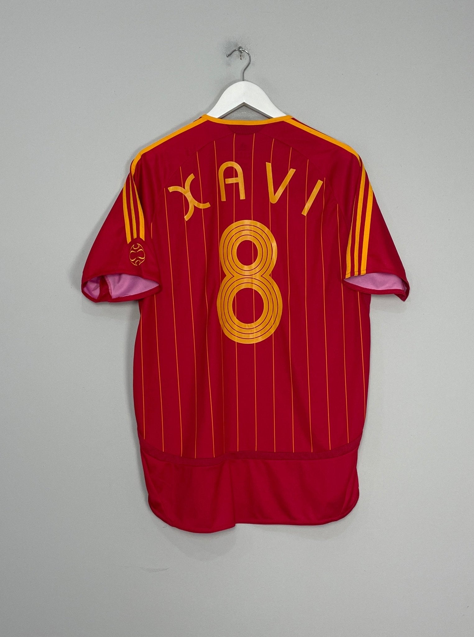 Shop 2006/08 SPAIN XAVI #8 HOME SHIRT (M) ADIDAS, classic football shirts, vintage football shirts & retro soccer jerseys at Cult Kits