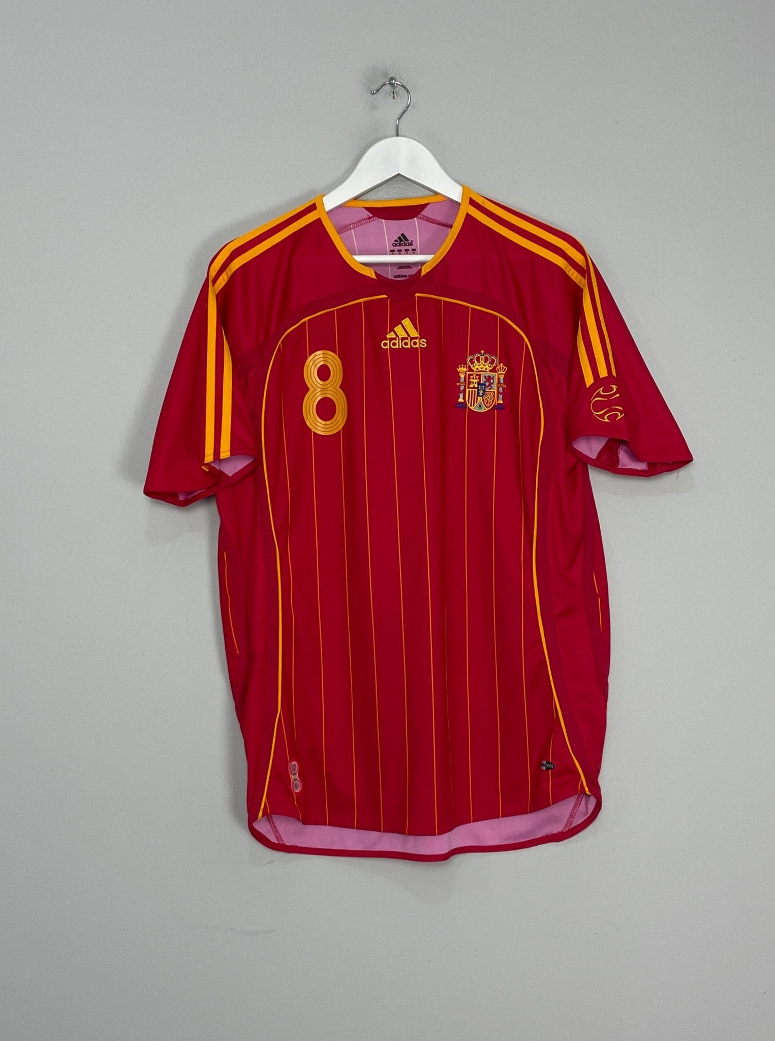 Shop 2006/08 SPAIN XAVI #8 HOME SHIRT (M) ADIDAS, classic football shirts, vintage football shirts & retro soccer jerseys at Cult Kits