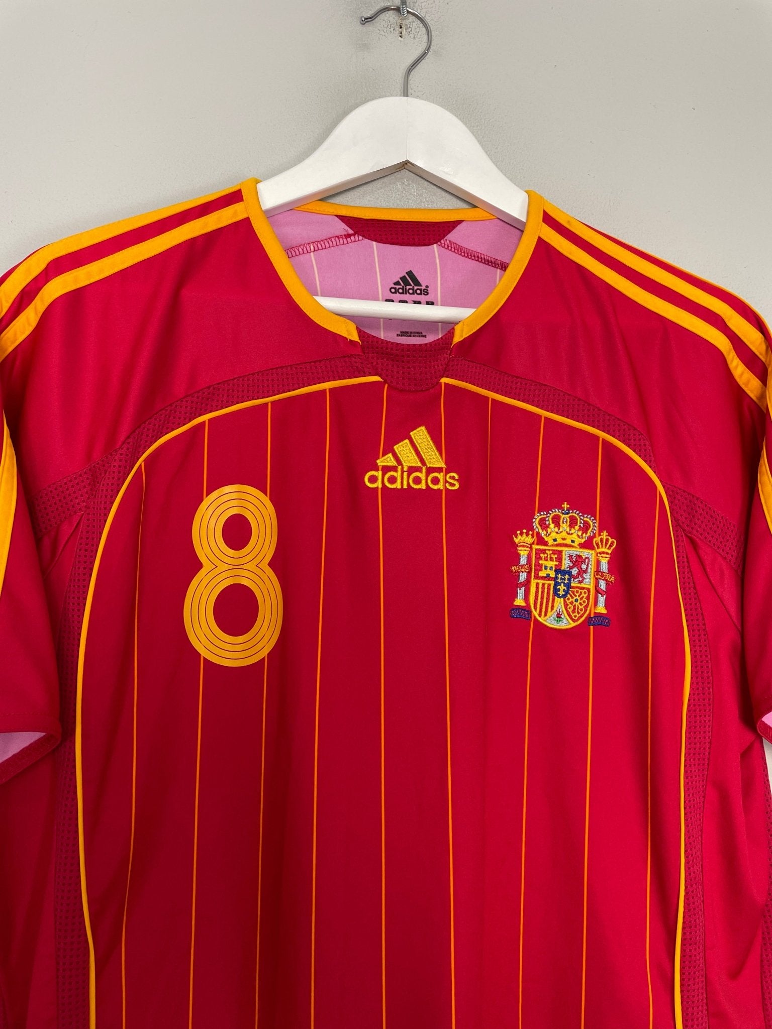 Shop 2006/08 SPAIN XAVI #8 HOME SHIRT (M) ADIDAS, classic football shirts, vintage football shirts & retro soccer jerseys at Cult Kits