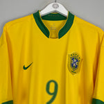 2006/07 BRAZIL RONALDO #9 *BNWT* HOME SHIRT (XXXL) NIKE BADGE CREST EMBLEM LOGO COLLAR SLEEVES