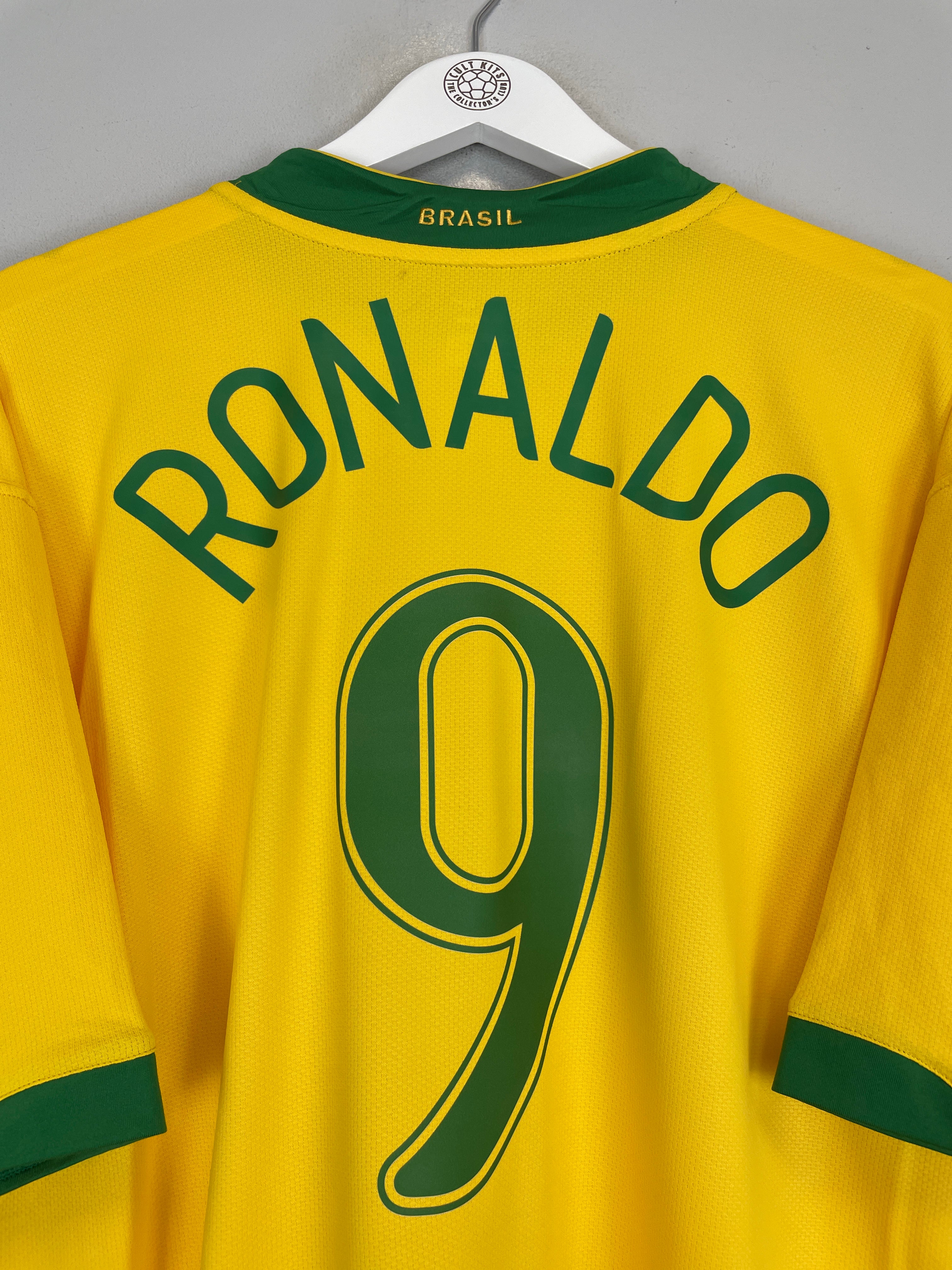 2006/07 BRAZIL RONALDO #9 *BNWT* HOME SHIRT (XXXL) NIKE R9 NAZARIO ICON YELLOW GREEN